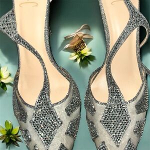 INC International Concepts Sparkling Silver Heels